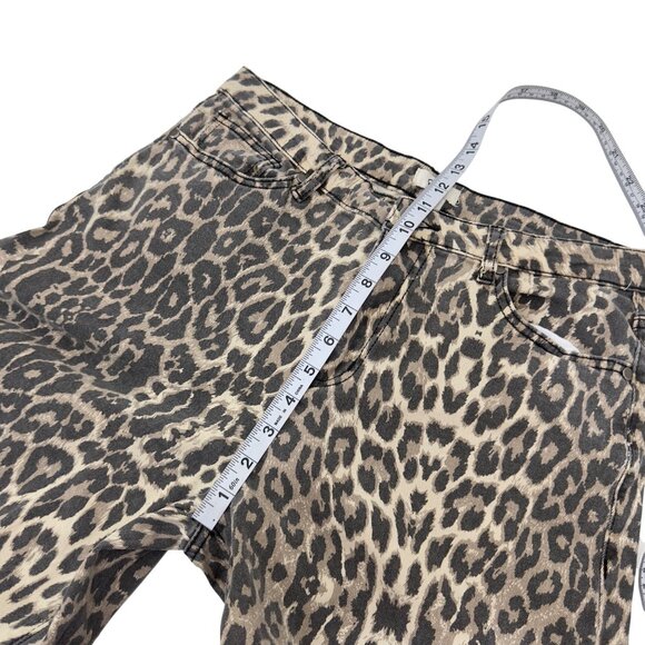 Easel Los Angeles Leopard Print Wide-Leg Cropped Pants SZ S Womens Casual Wear - Picture 5 of 14